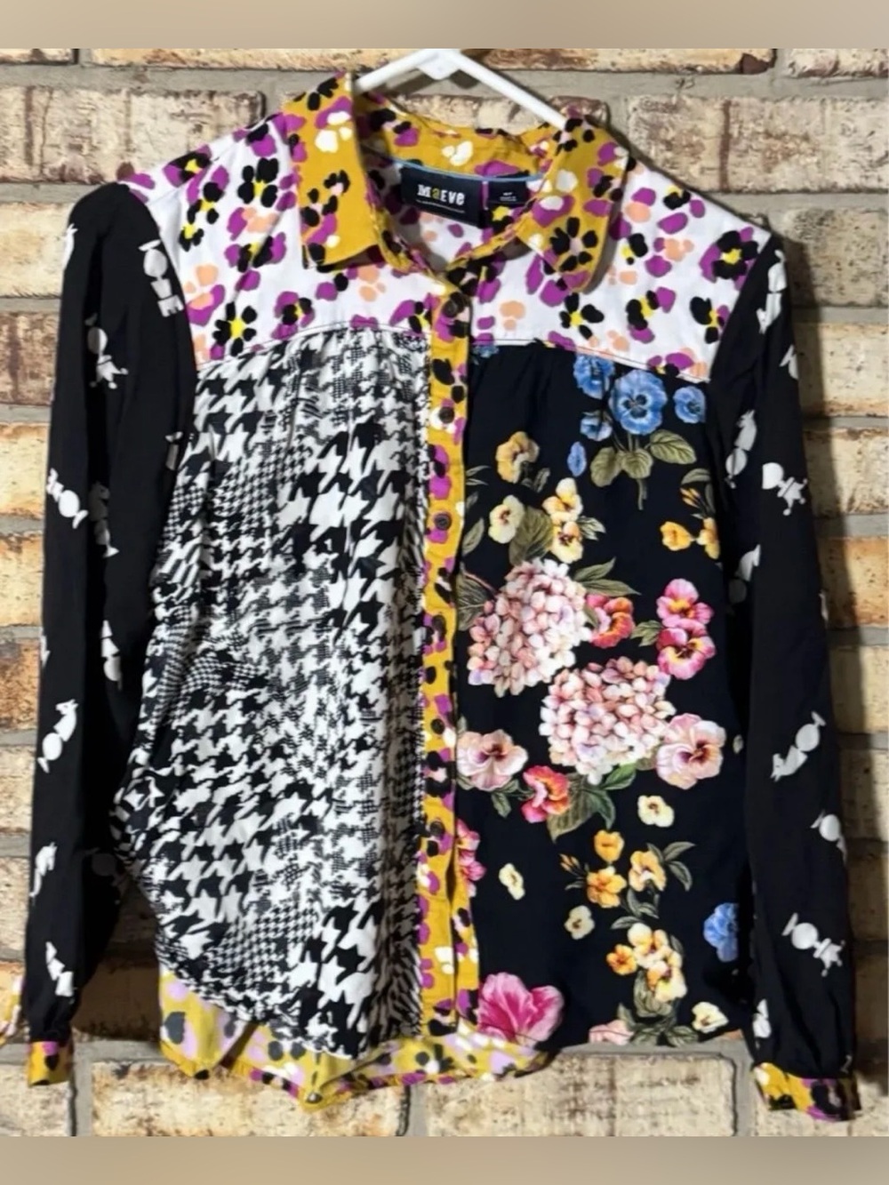 Maeve button up blouse top M MP